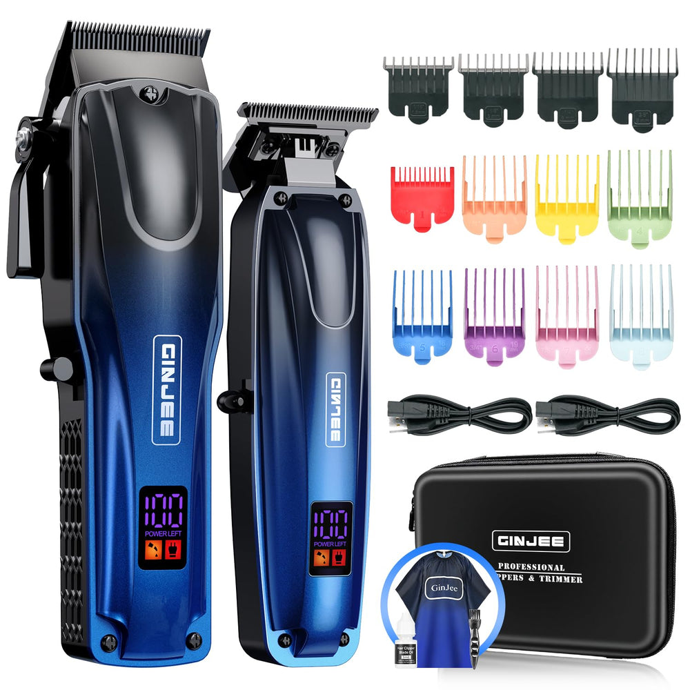 GinJee Tondeuse Pro avec étui de voyage, kit portable pour coupes précises.