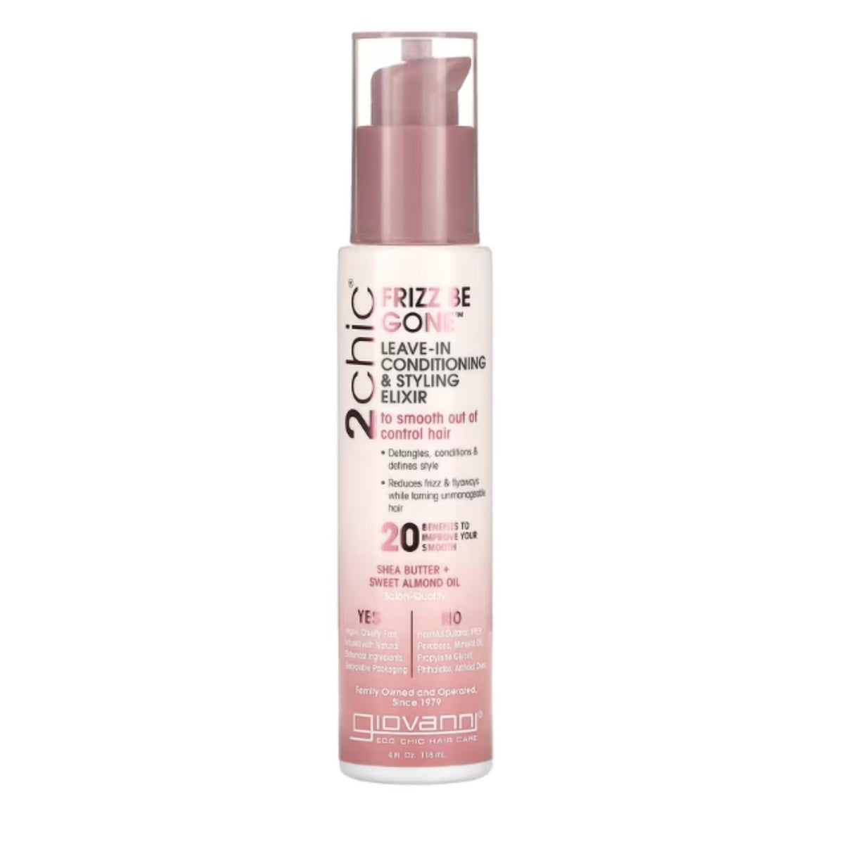 Giovanni 2chic Elixir frente a la botella para brillo suave