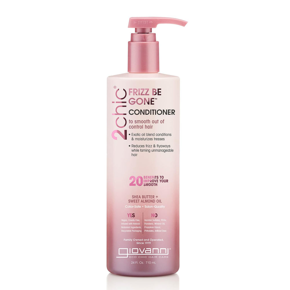Giovanni 2chic Frizz Be Gone: botella de acondicionador, reduce frizz y suaviza el cabello.
