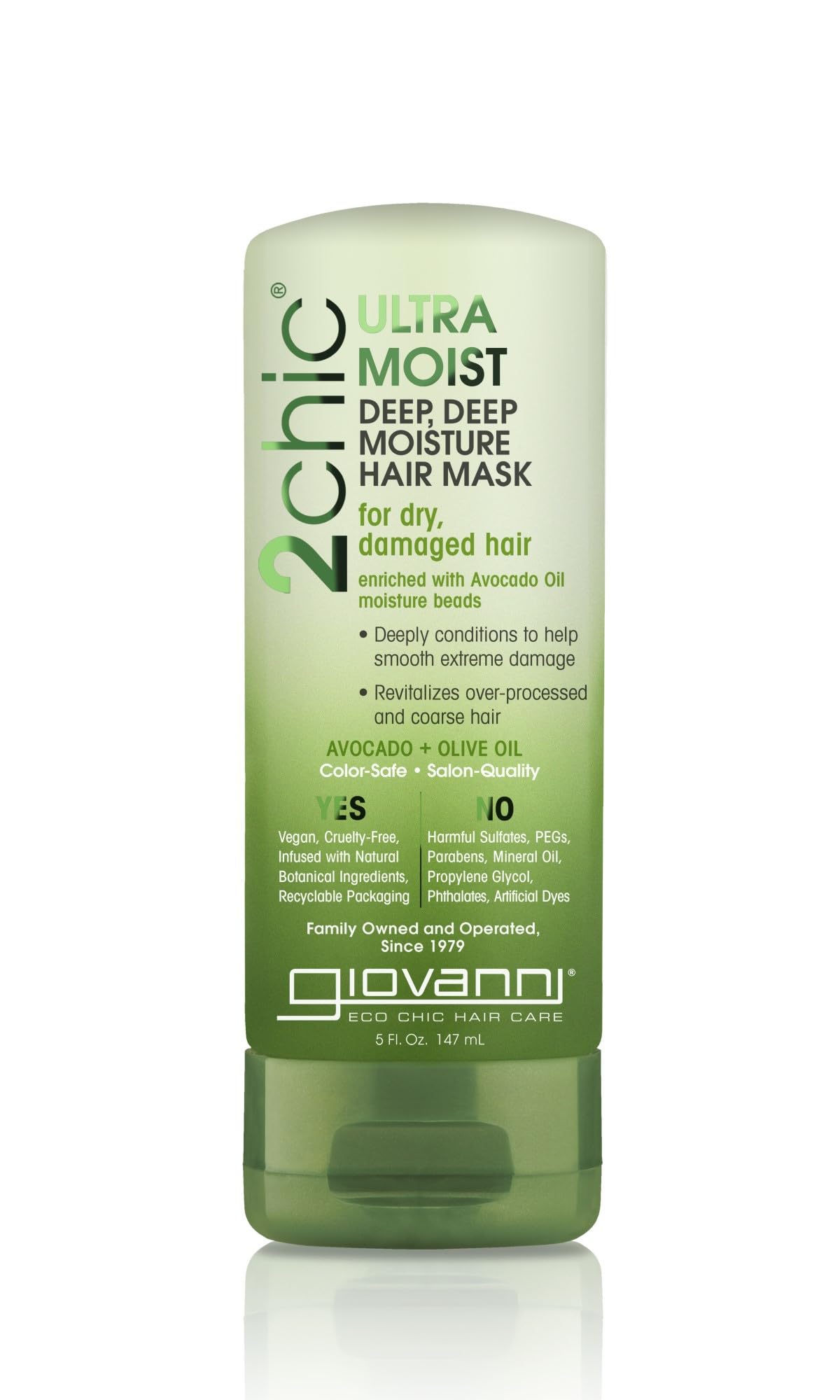 GIOVANNI 2chic Ultra-Moist mascarilla para cabello con aguacate y aceite de oliva para hidratación profunda