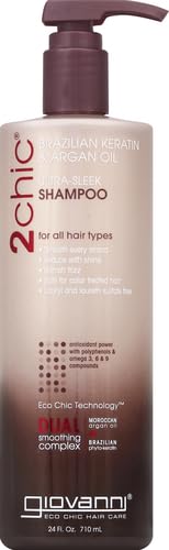 GIOVANNI 2chic Ultra-Sleek champú, ingredientes fitoceratina y argán, nutre el cabello