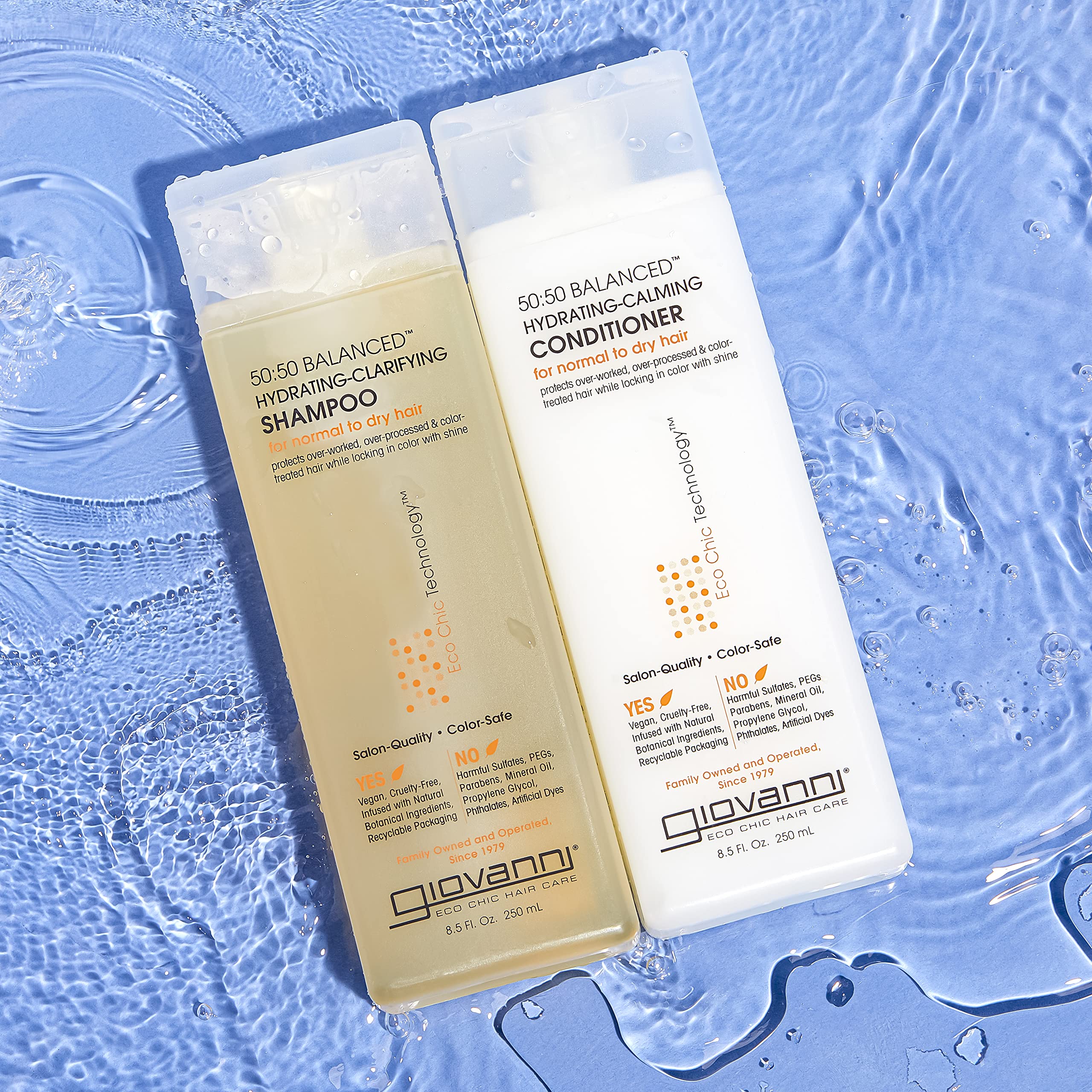 Giovanni 50:50 acondicionador hidratante para cabello dañado con brillo