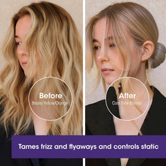 Giovanni Color Chic Purple leave-in foam on wet hair for volume