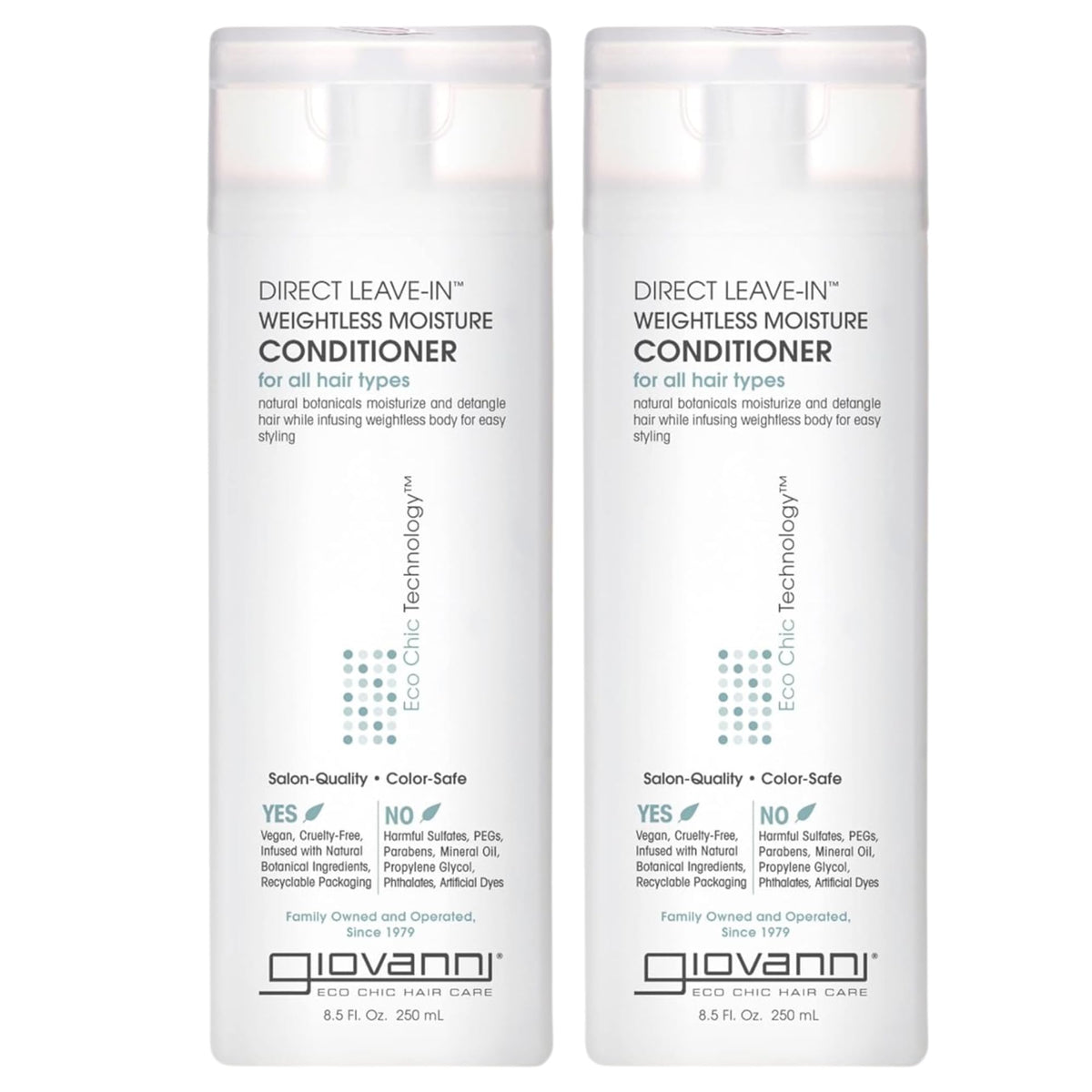 GIOVANNI Direct sin peso, botella de acondicionador ligero para el cabello.