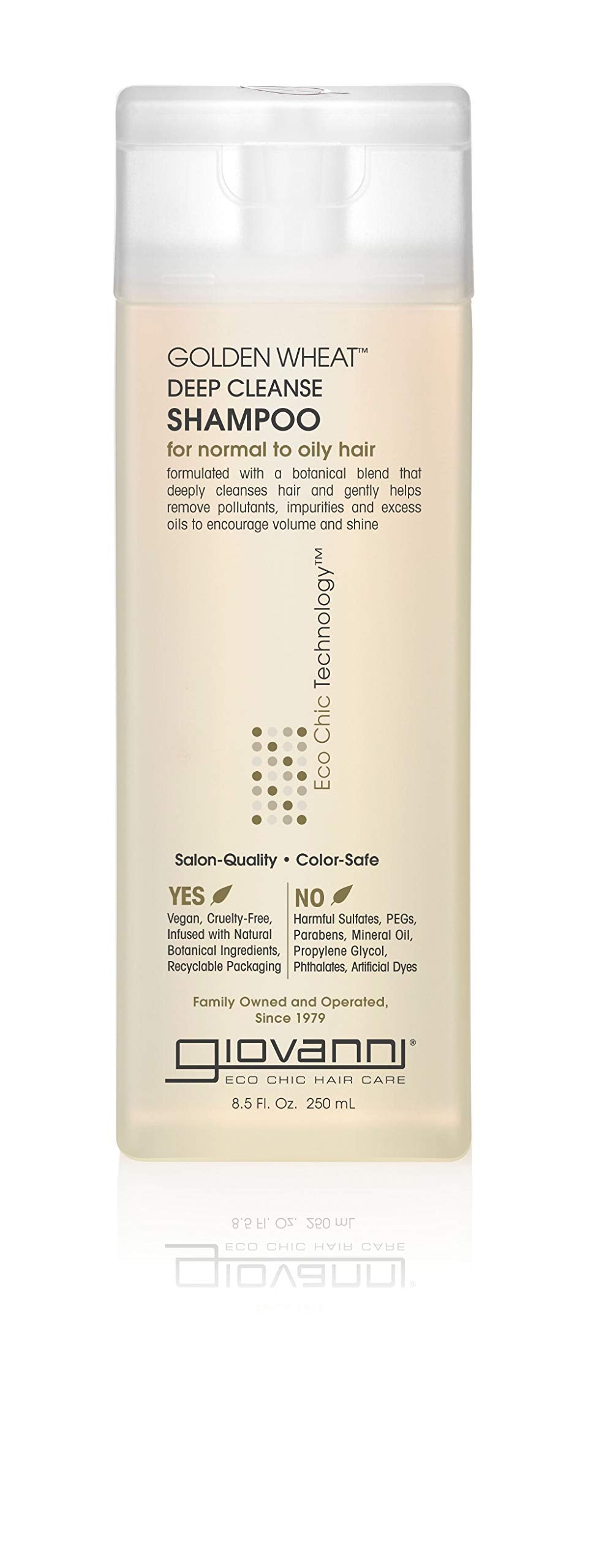 GIOVANNI Eco Chic botella dorada con trigo para limpieza profunda del cabello