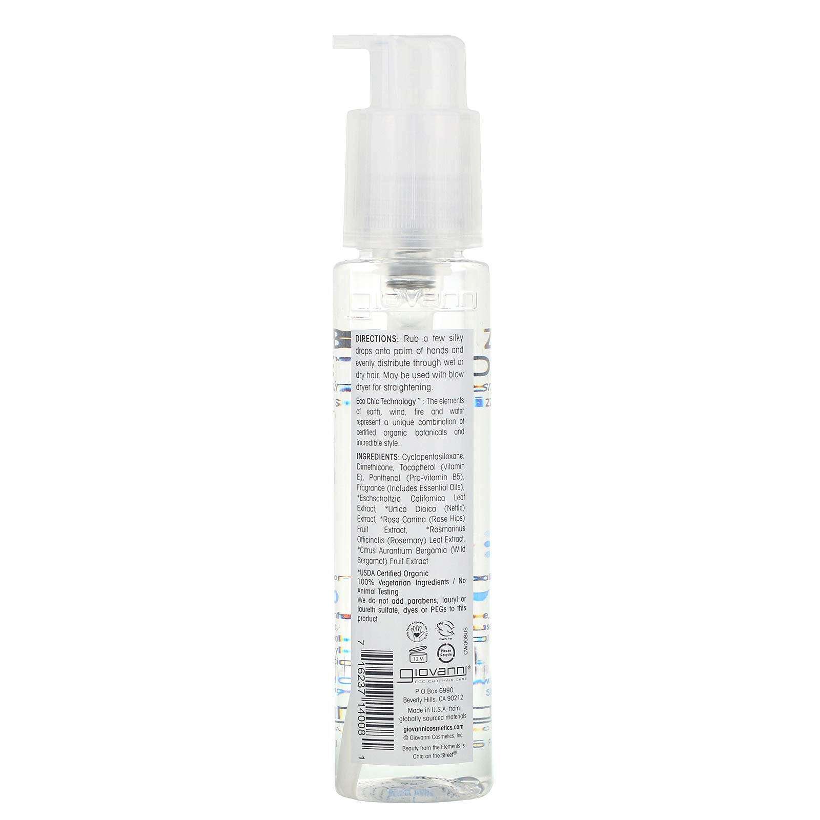 Aplicación de GIOVANNI Frizz Be Gone en manos para definir rizos.