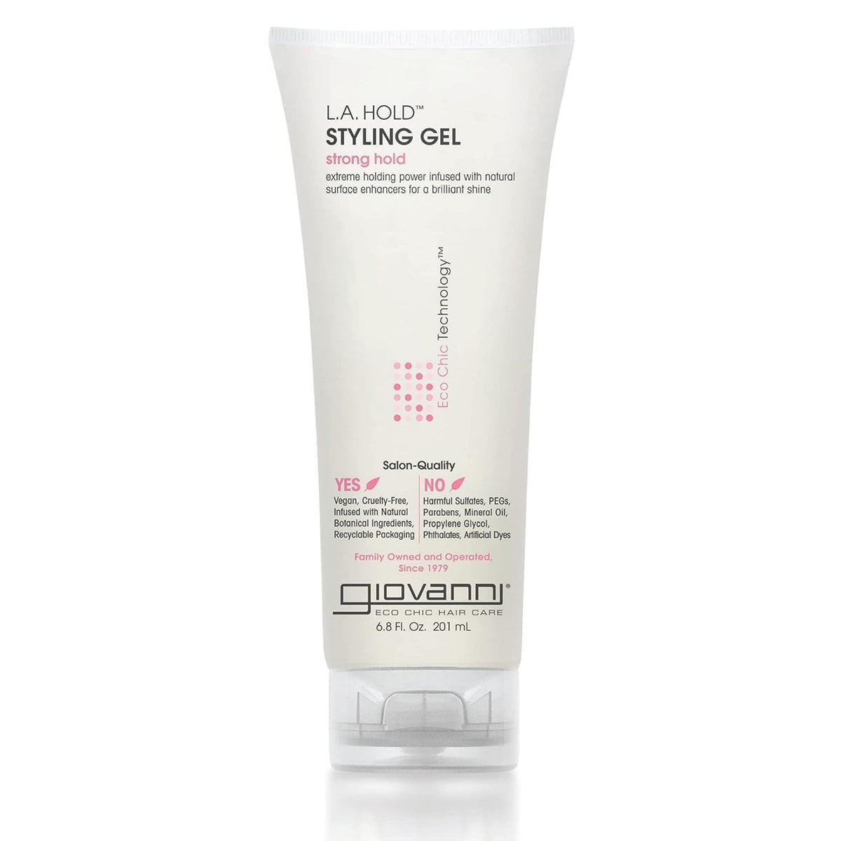 GIOVANNI L.A. Hold Gel en bote con fijación fuerte para peinados duraderos.