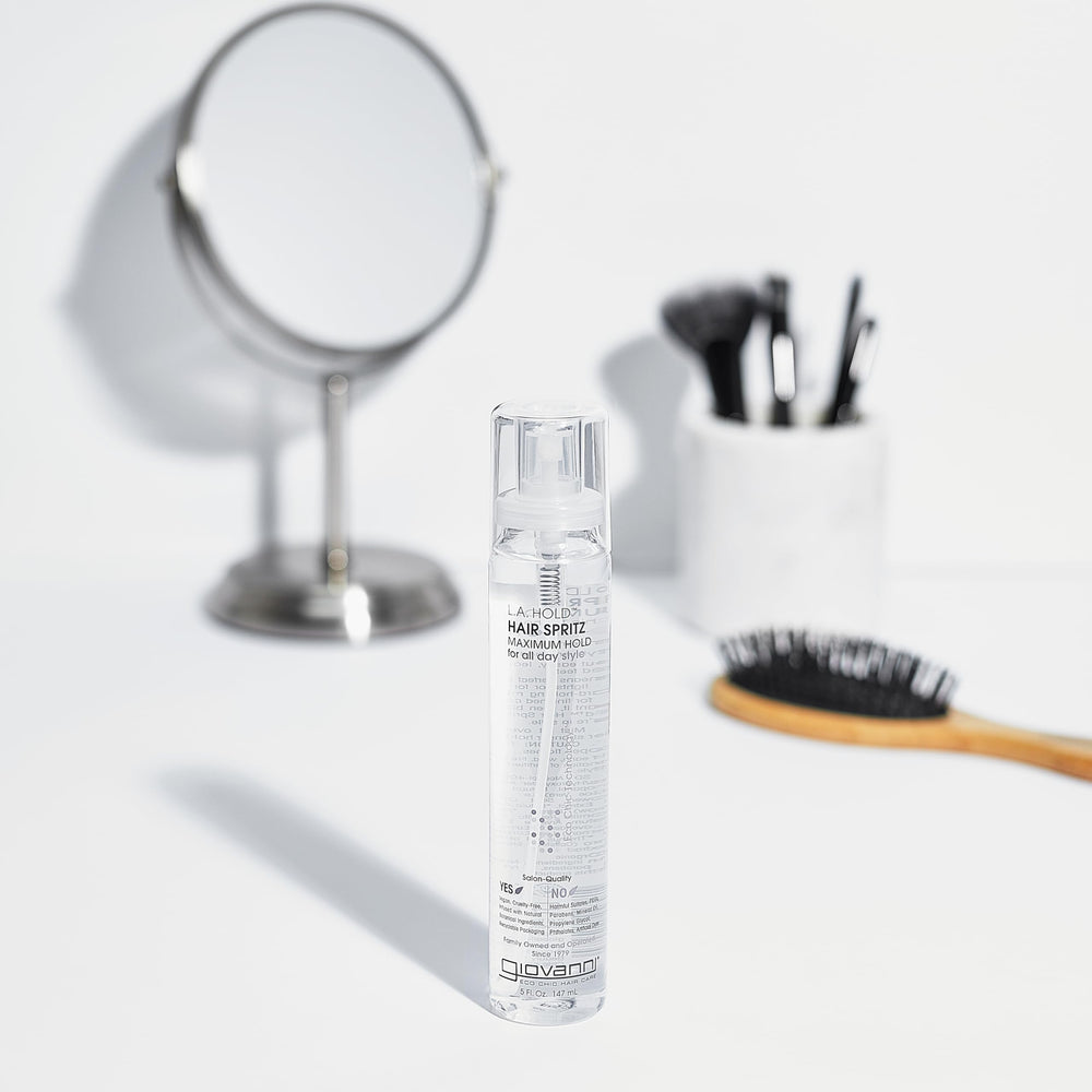 GIOVANNI L.A. Hold Hair Spritz envase reciclable y enfoque ecológico