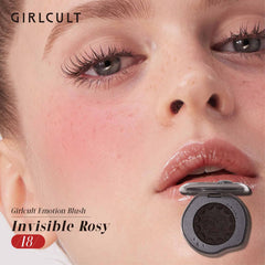 GIRLCULT crema-polvo rubor, aplicación fácil, para tono suave y uniforme.