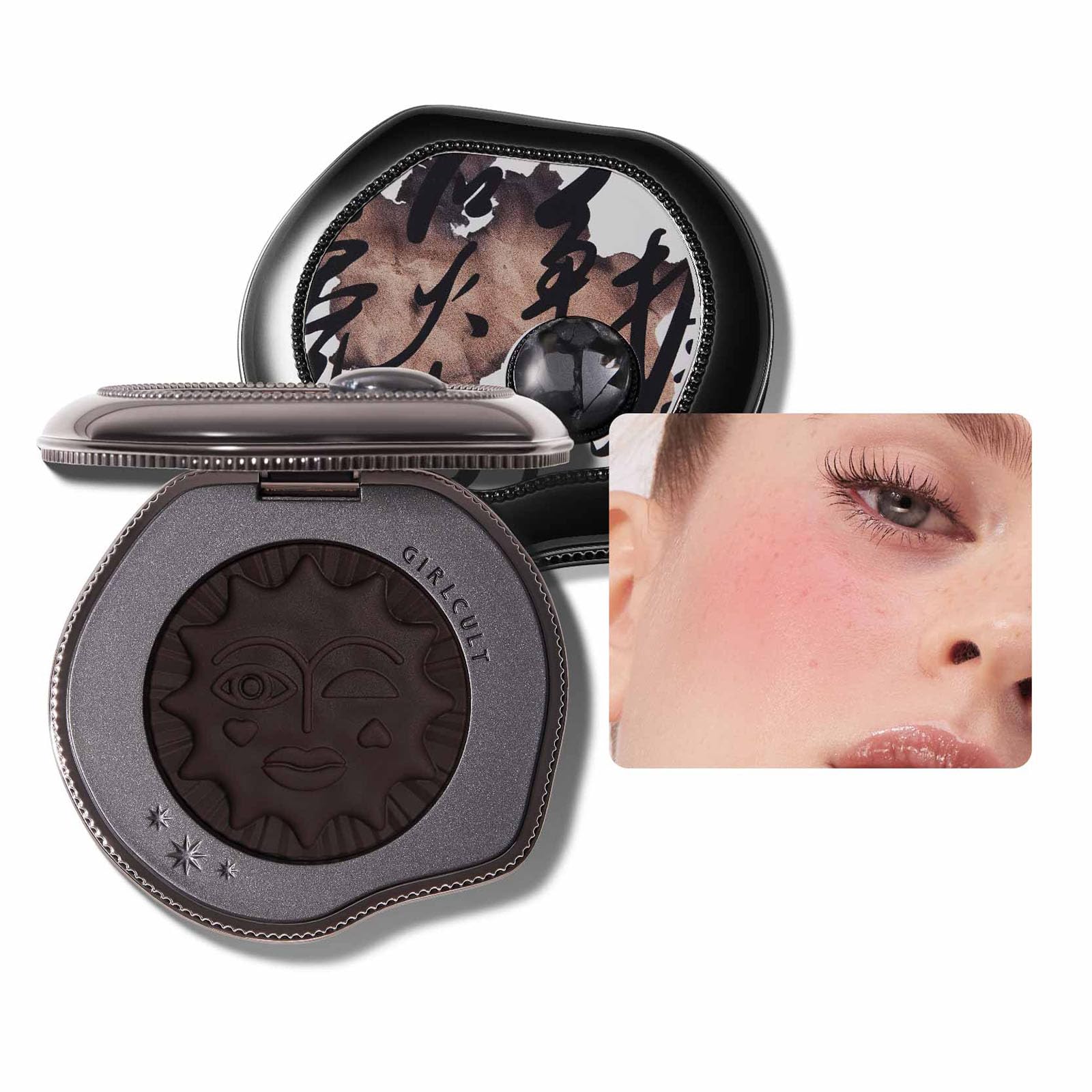 GIRLCULT crema-polvo rubor, tono neutro, aspecto natural y acabado suave.