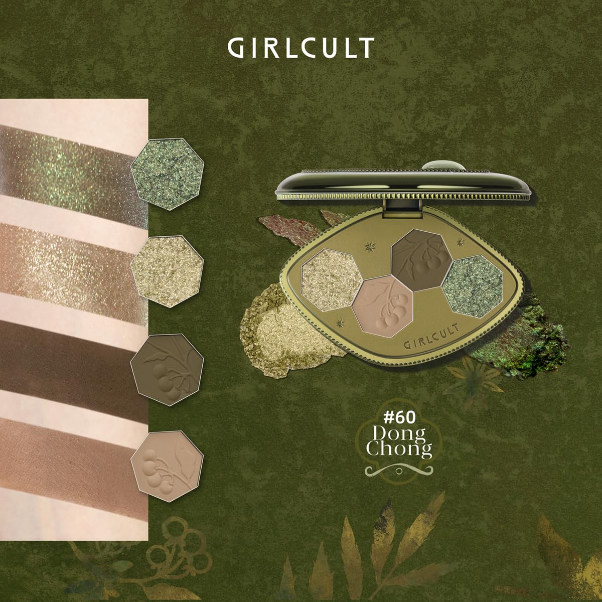 GIRLCULT Paleta 4 colores acabado brillo para destellos de luz