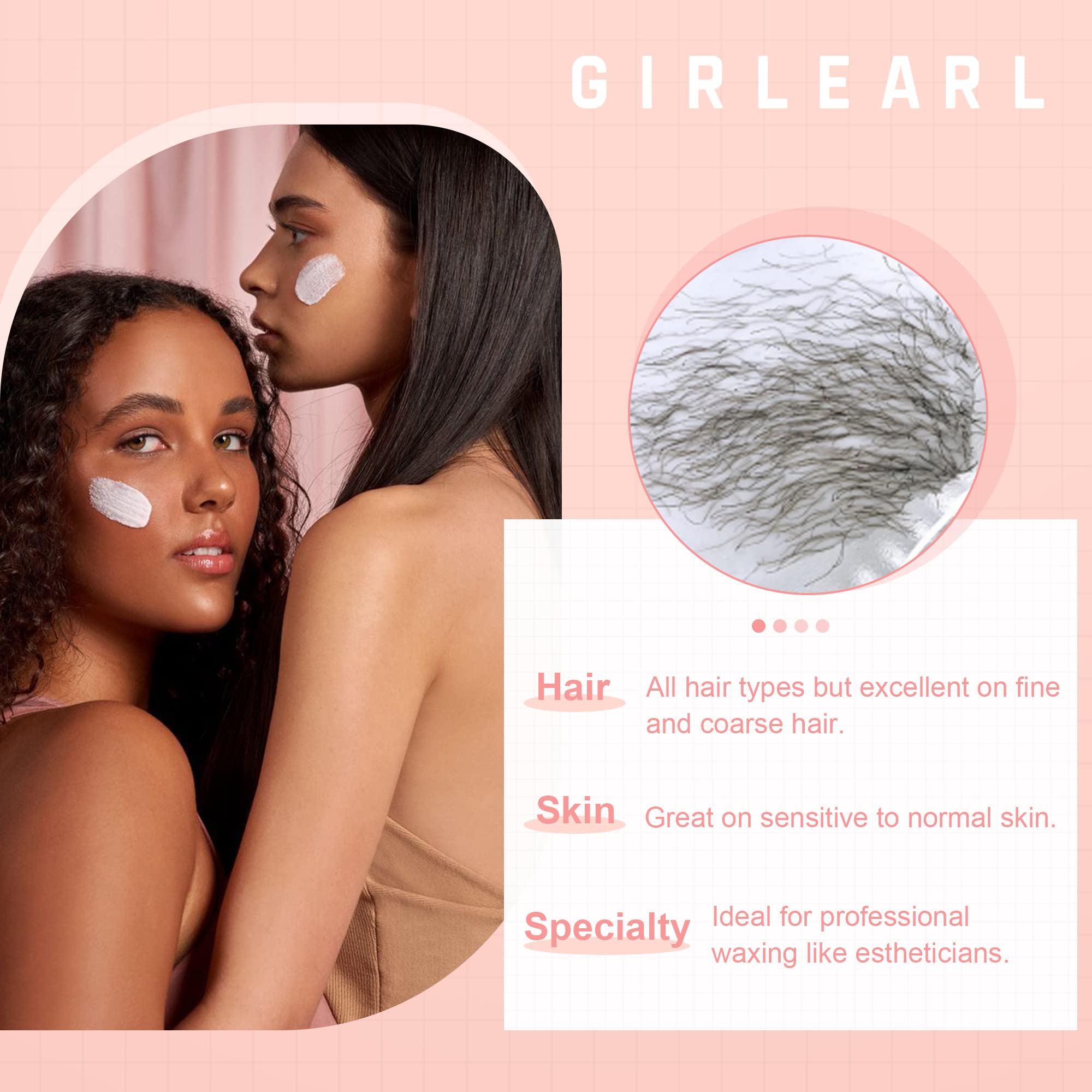 GIRLEARLE depilación facial con cera sólida en perlas.