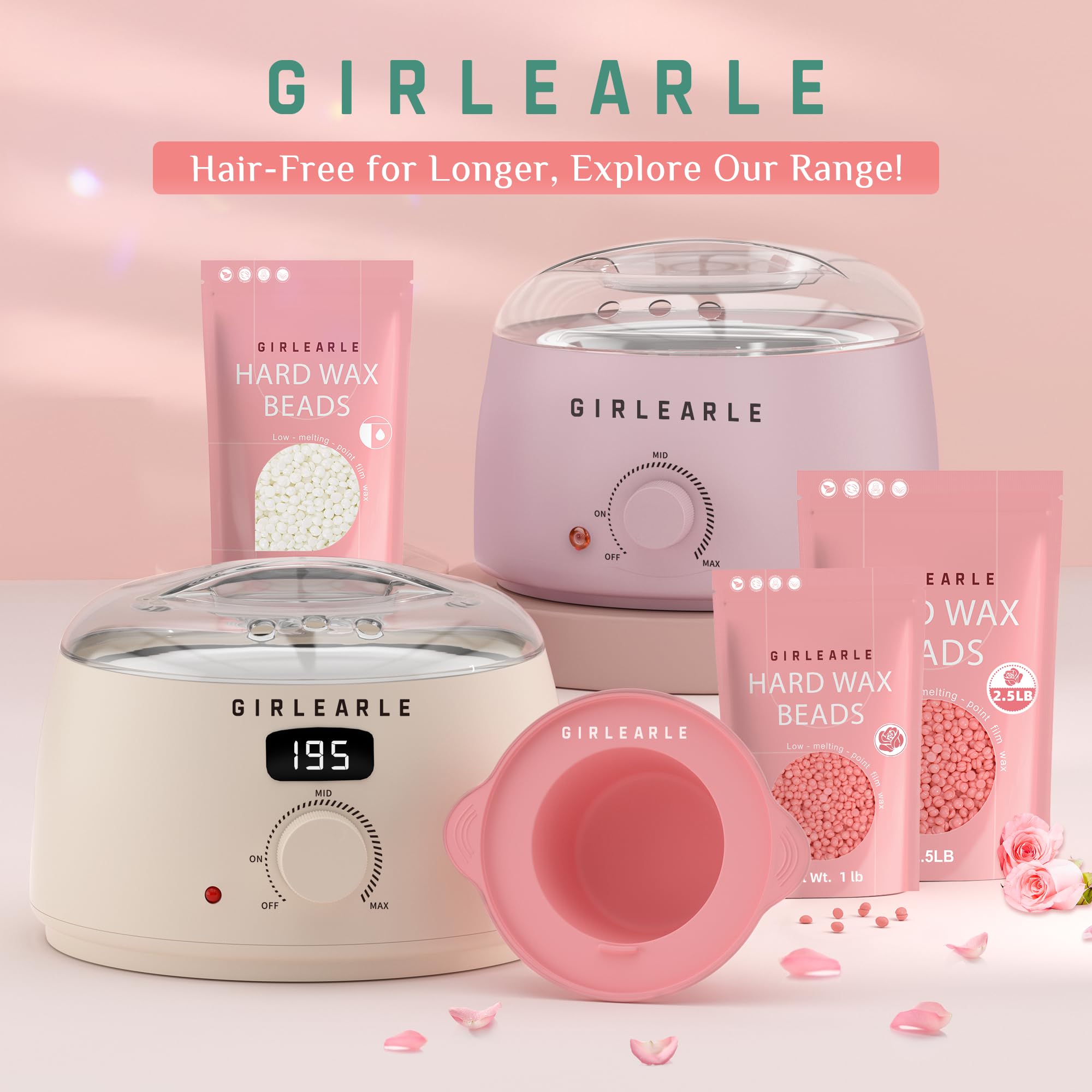 GIRLEARLE at-home waxing ritual with rose wax beads.