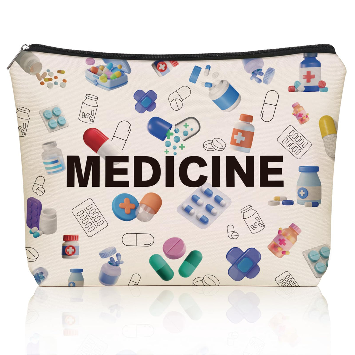 Girlly bolso de maquillaje médico con gráficos dobles, ideal para viajes.