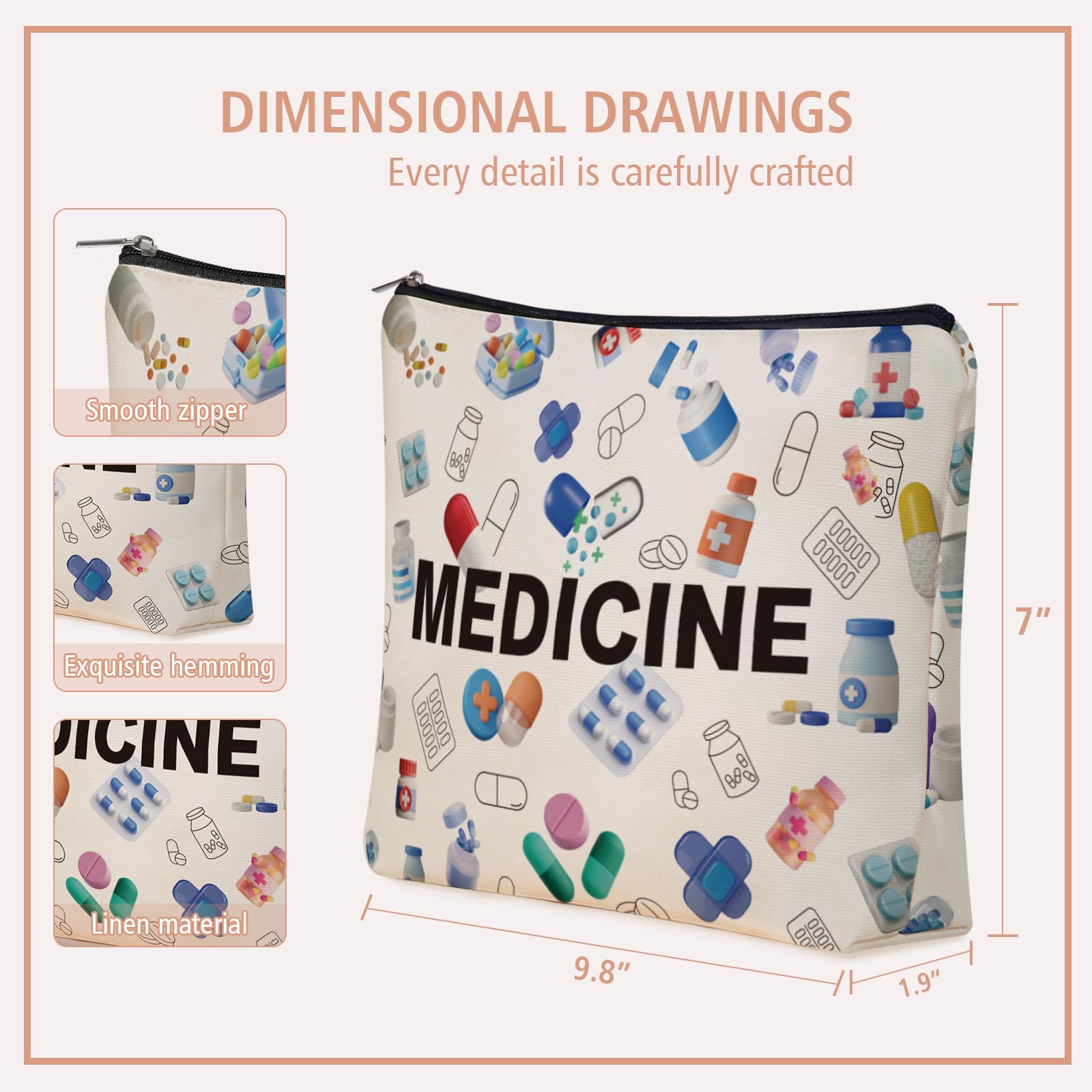 Girlly estuche compacto médico para viajar y organizar cosméticos.