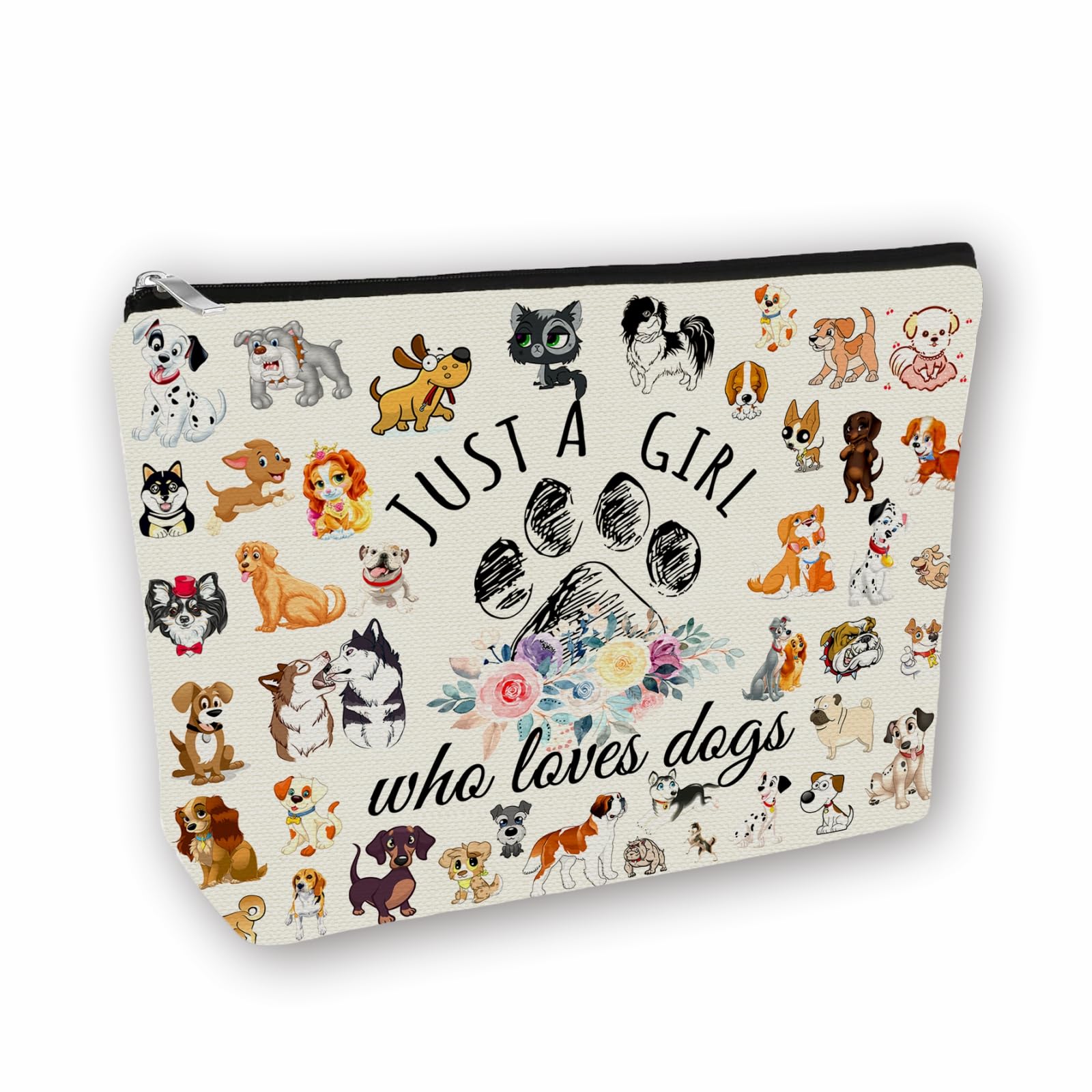 Girlly Dog Mom Neceser frente, diseño adorable para amantes de perros