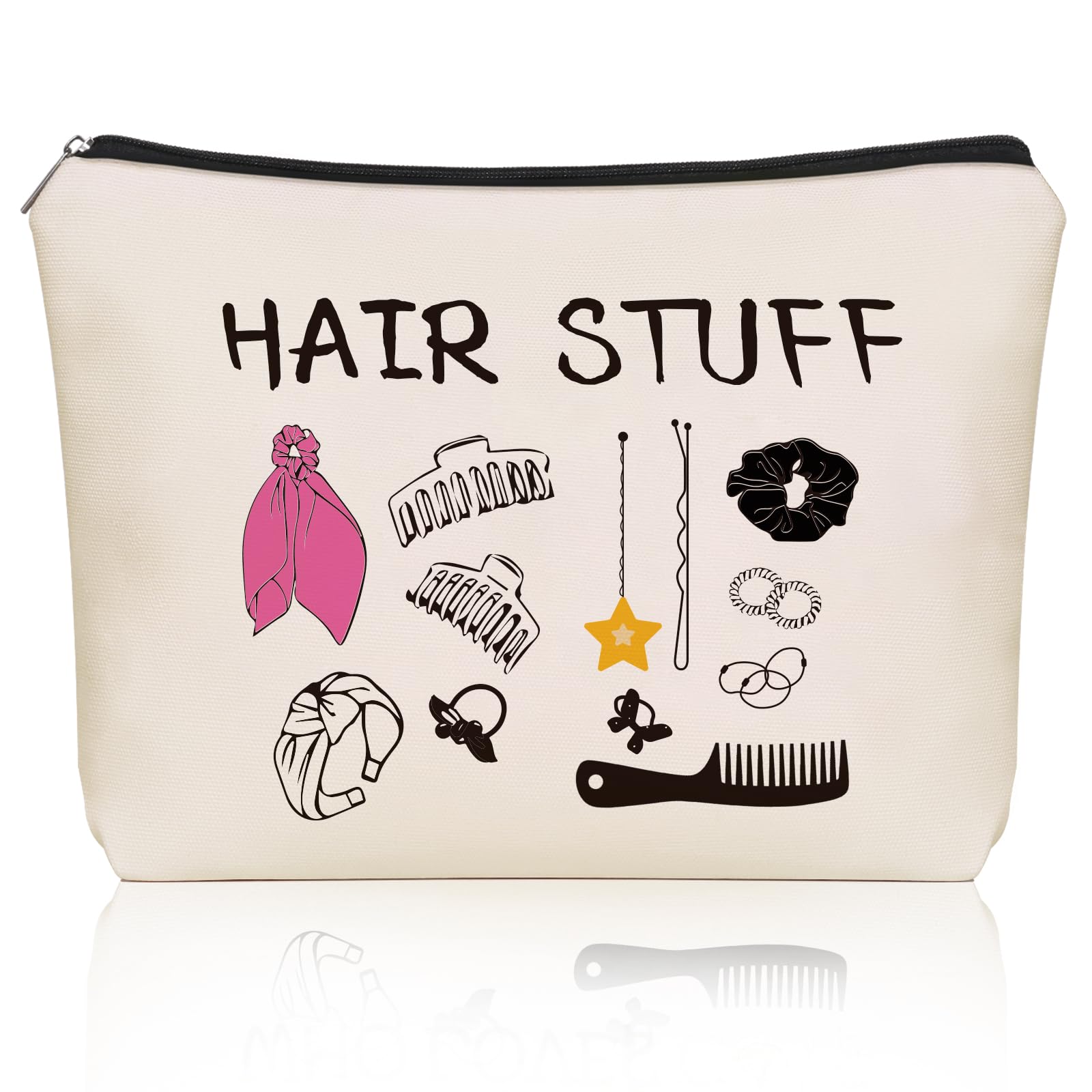 Bolsa Girlly Hair Stuff con diseño frontal para cosméticos y accesorios.
