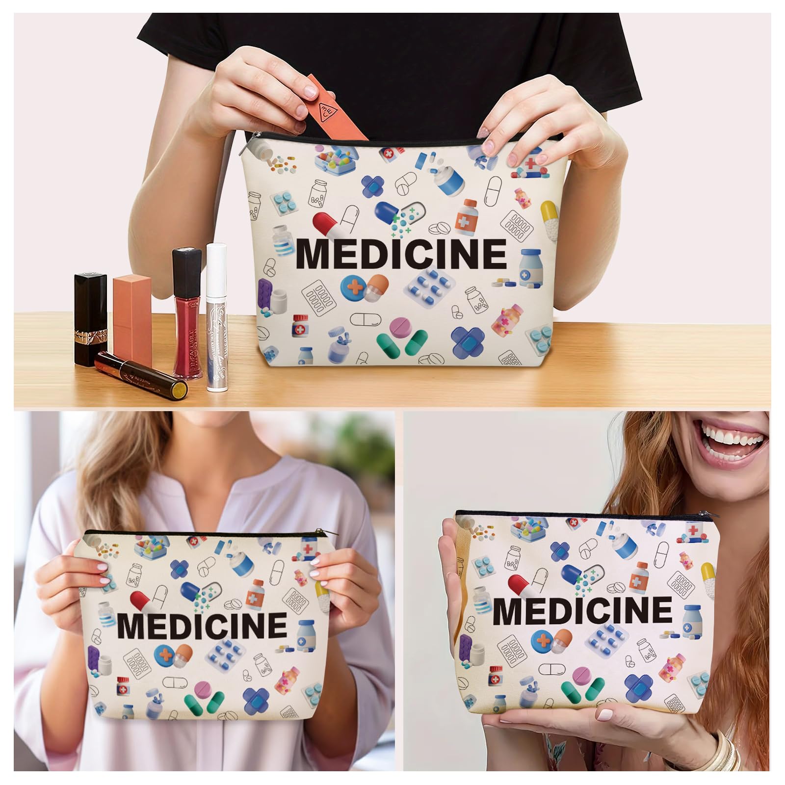 Girlly bolso cosméticos médico, regalo perfecto para amigas médicas.