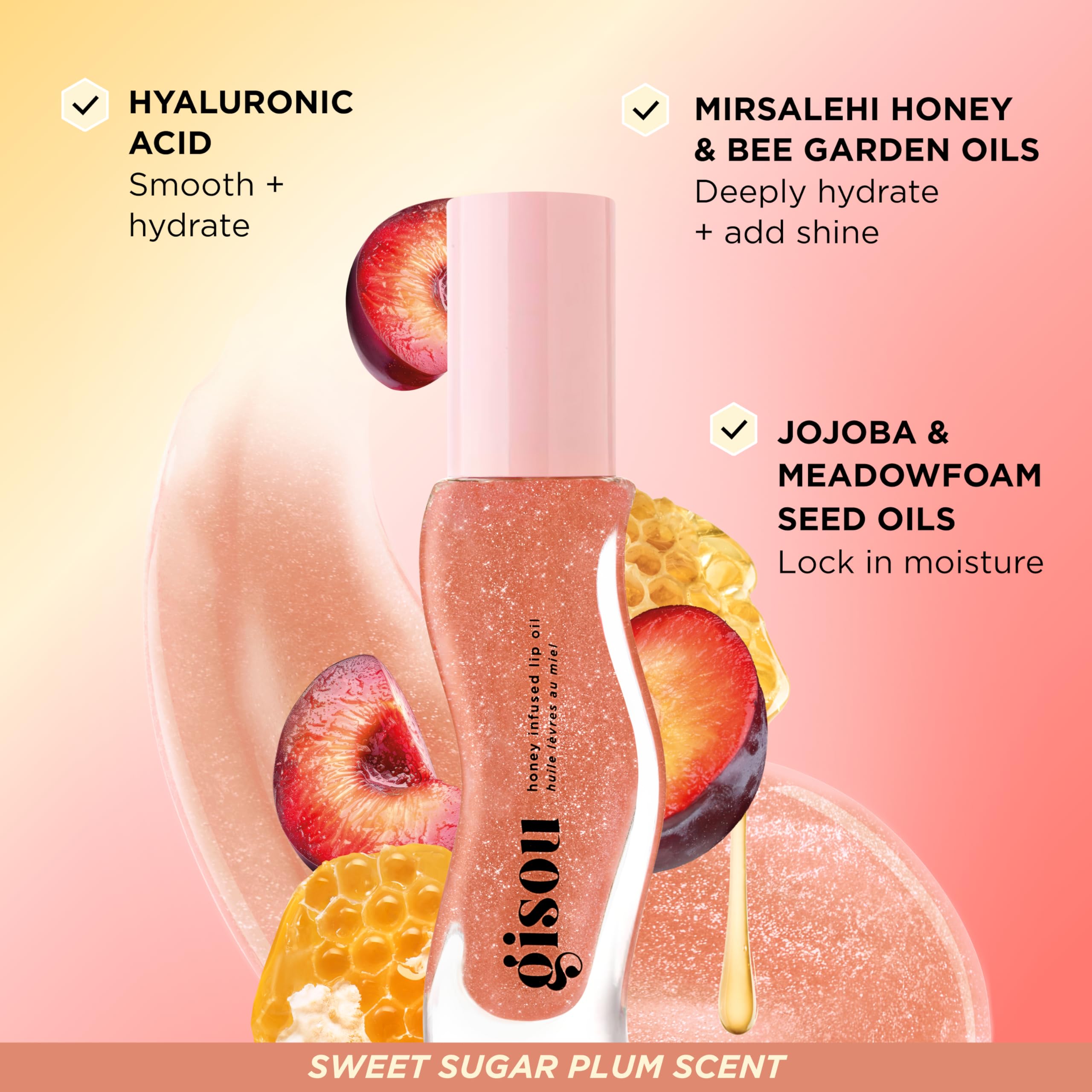 Gisou brillo ultra gloss sin pegar en labios.