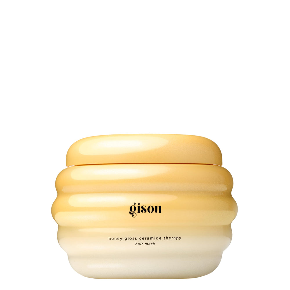 Gisou Honey Gloss Ceramide Therapy Mask Mini en envase, hidratación profunda para el cabello.