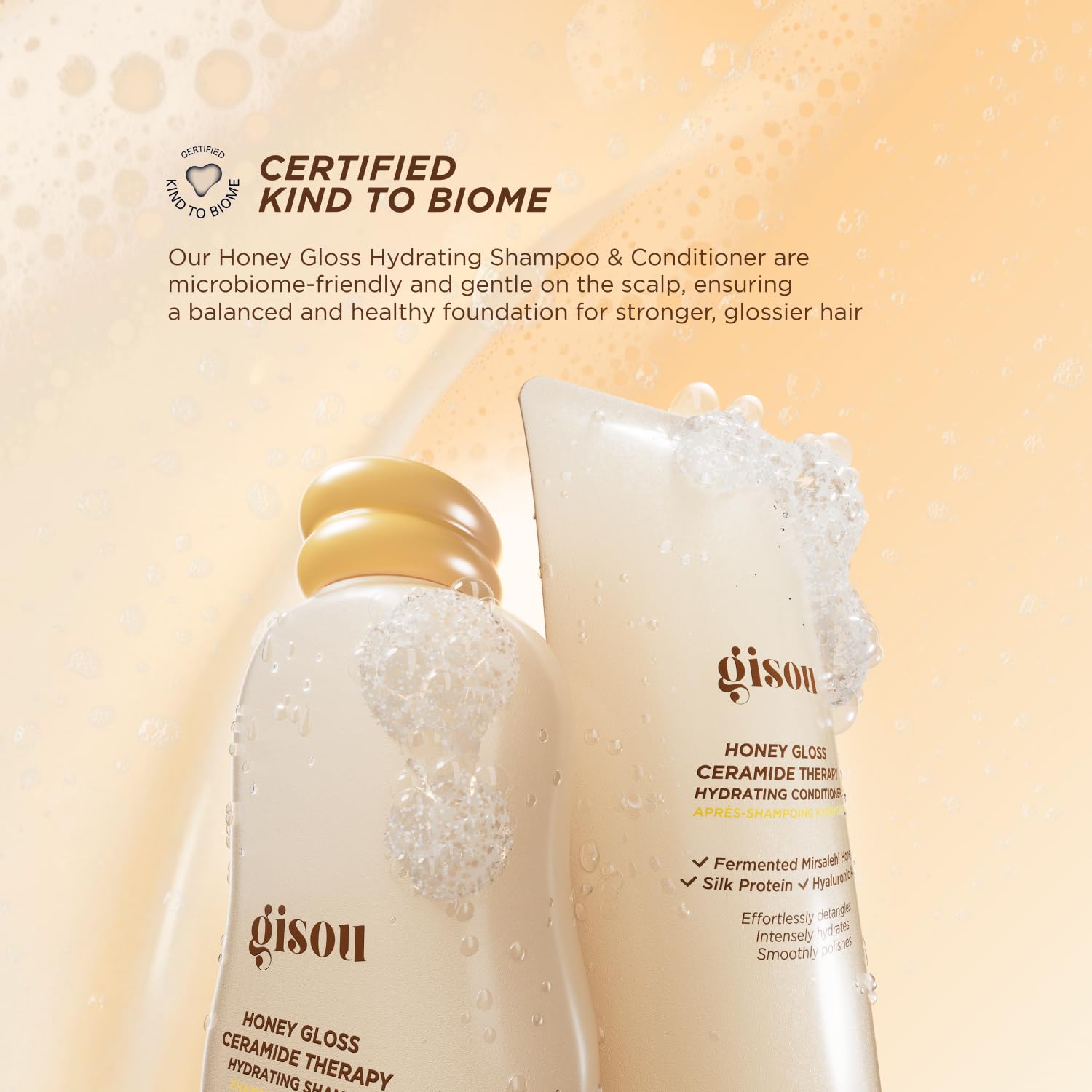 Gisou Honey Gloss Ceramide Therapy Champú: brillo natural sin dejar grasa