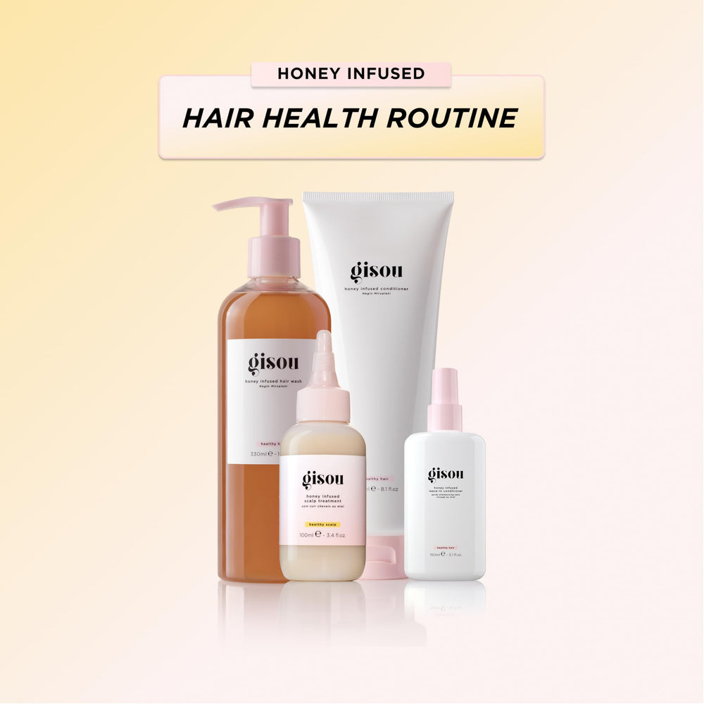 Gisou Textura ligera, ideal para cabello coloreado, aporta brillo y manejo.