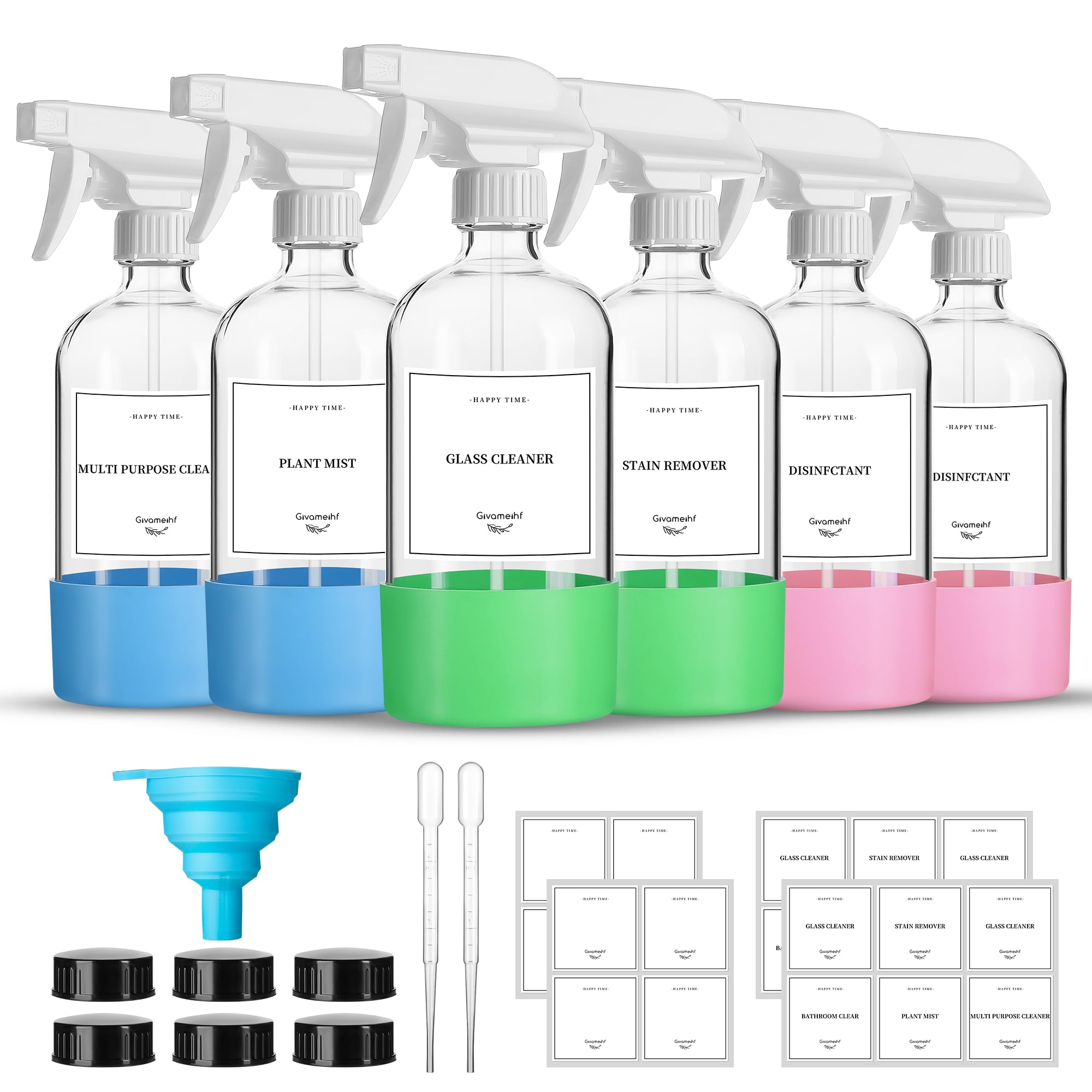 Botellas de vidrio GIVAMEIHF de 16oz para aceites esenciales y soluciones.