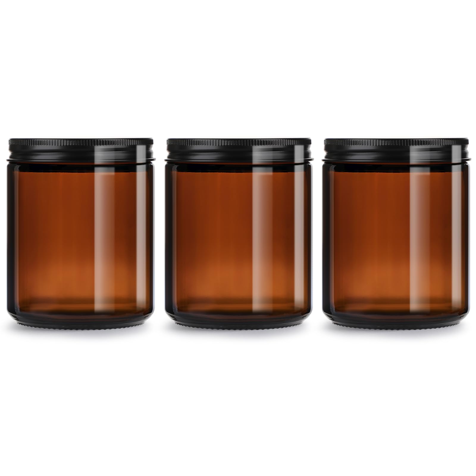 GIVAMEIHF frasco vidrio ambar 8oz con tapa rosca, ideal para velas y cosméticos.
