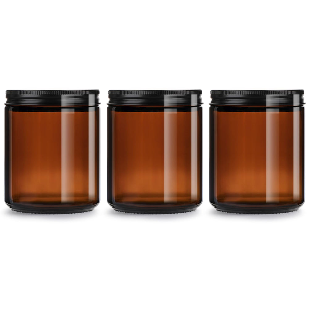GIVAMEIHF frasco vidrio ambar 8oz con tapa rosca, ideal para velas y cosméticos.