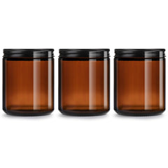 GIVAMEIHF frasco vidrio ambar 8oz con tapa rosca, ideal para velas y cosméticos.
