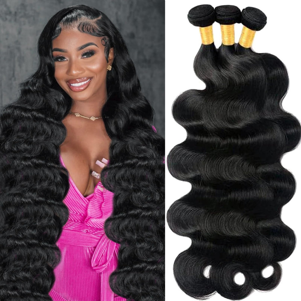 GIVEAMBW 18 pulgadas onda cuerpo, mechones suaves y naturales para un look realista.