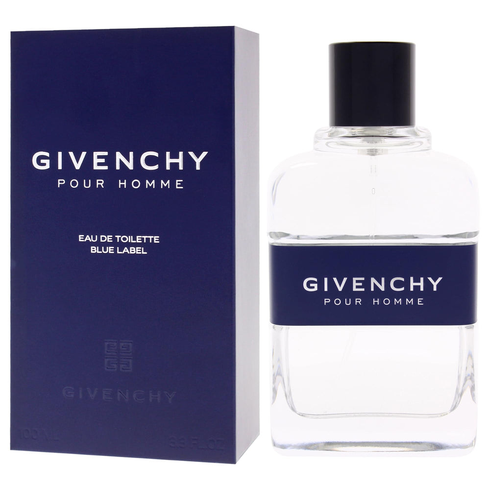 Givenchy Blue Label para hombre, etiqueta frontal, estética premium para closet y colección.