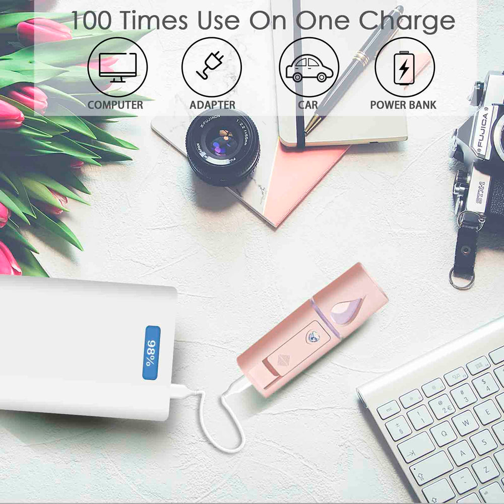 GIVERARE Nano Vapor Facial recargable por USB para uso diario.