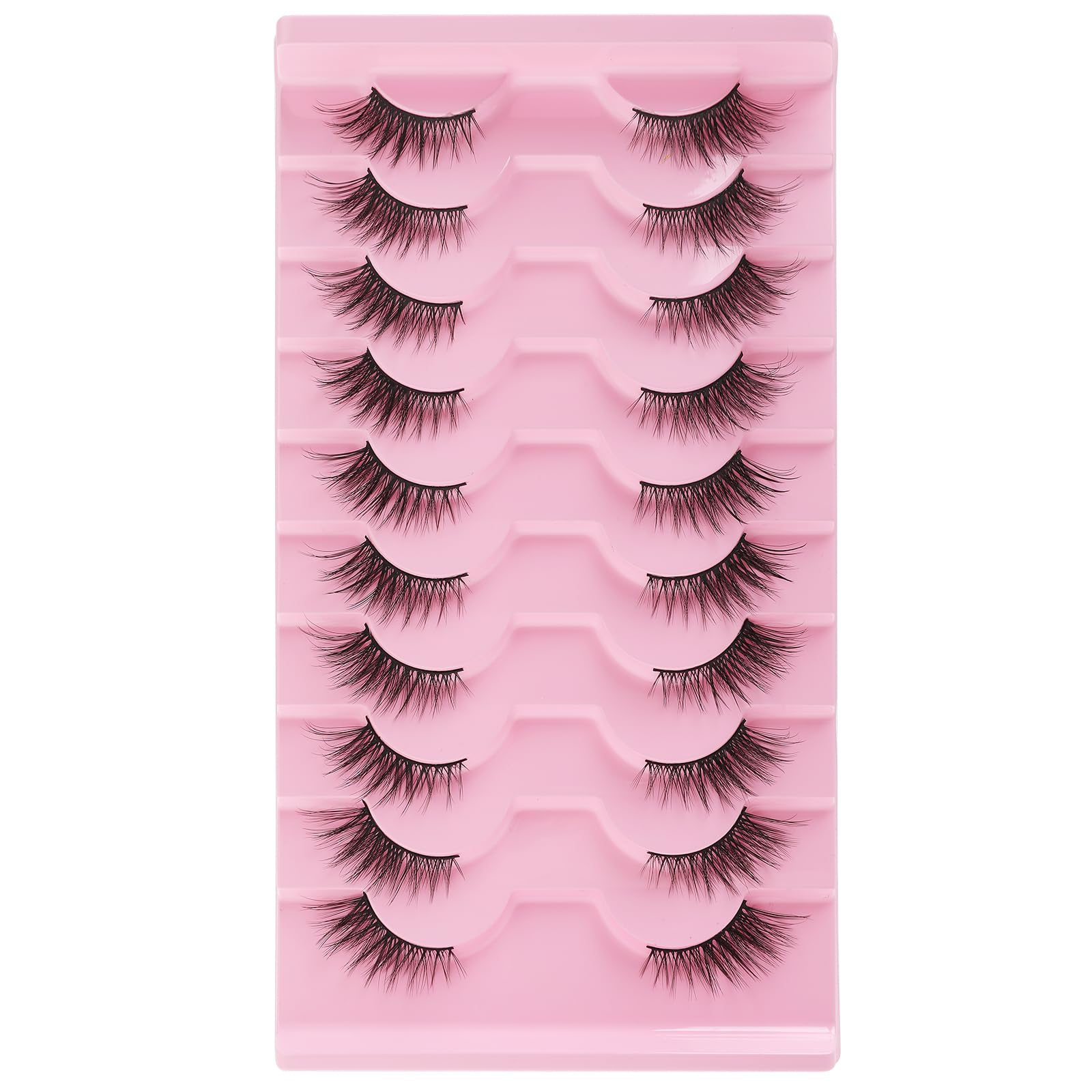 Pestañas Gjinxi Half Lashes con apariencia natural y rizos ligeros para un look suave.