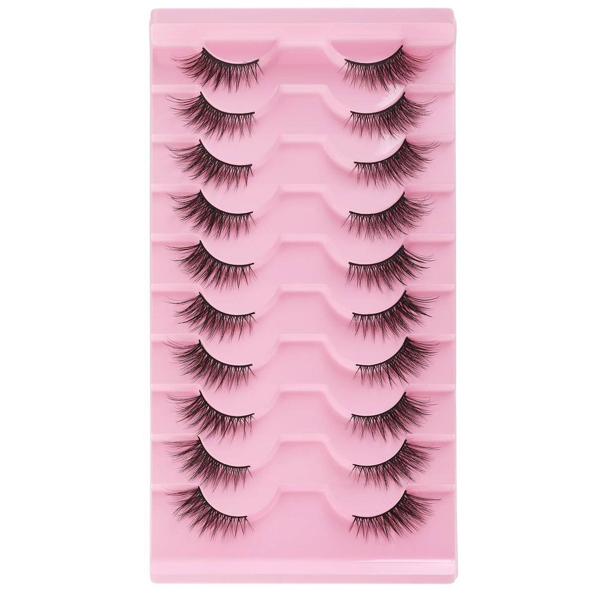 Pestañas Gjinxi Half Lashes con apariencia natural y rizos ligeros para un look suave.