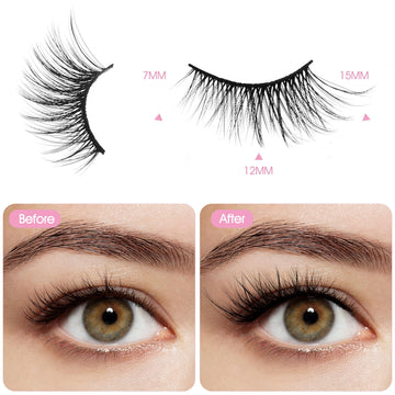 Pestañas Gjinxi Half Lashes con efecto 3D para volumen visible sin peso.