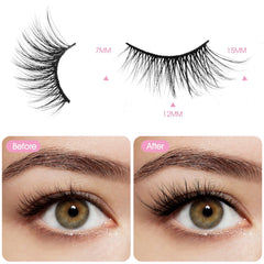 Pestañas Gjinxi Half Lashes con efecto 3D para volumen visible sin peso.