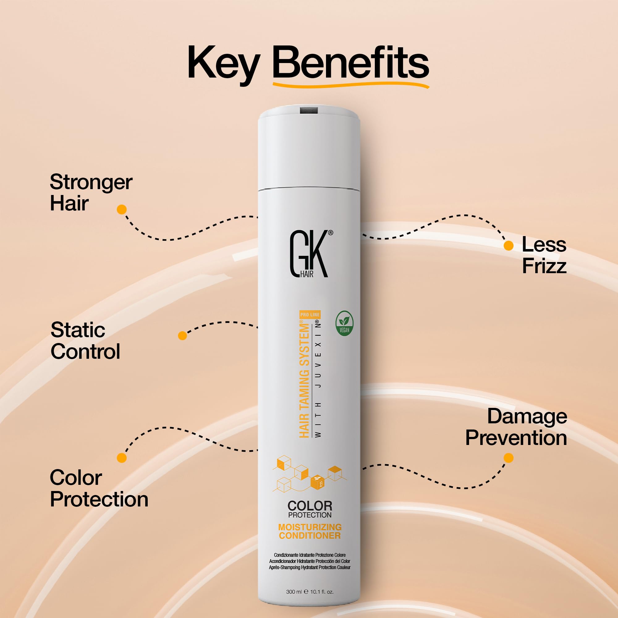Aceite de argán GK HAIR para brillo suave y reparación del cabello.