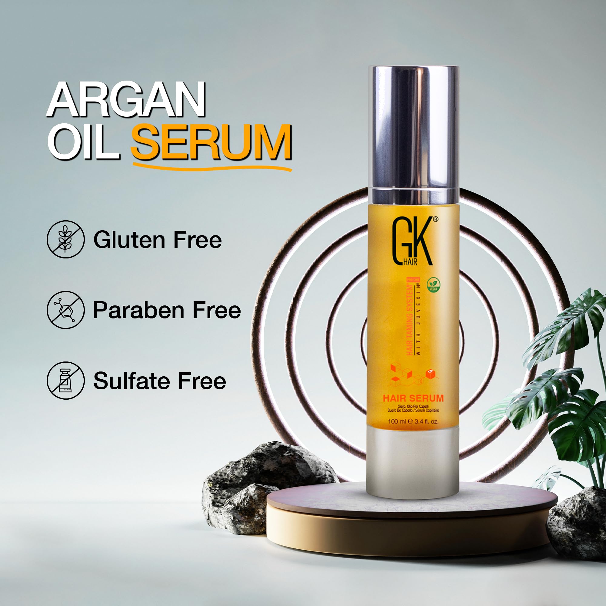 GK HAIR Aceite Argan Nutre Pelo: nutrición intensiva que fortalece desde la raíz.