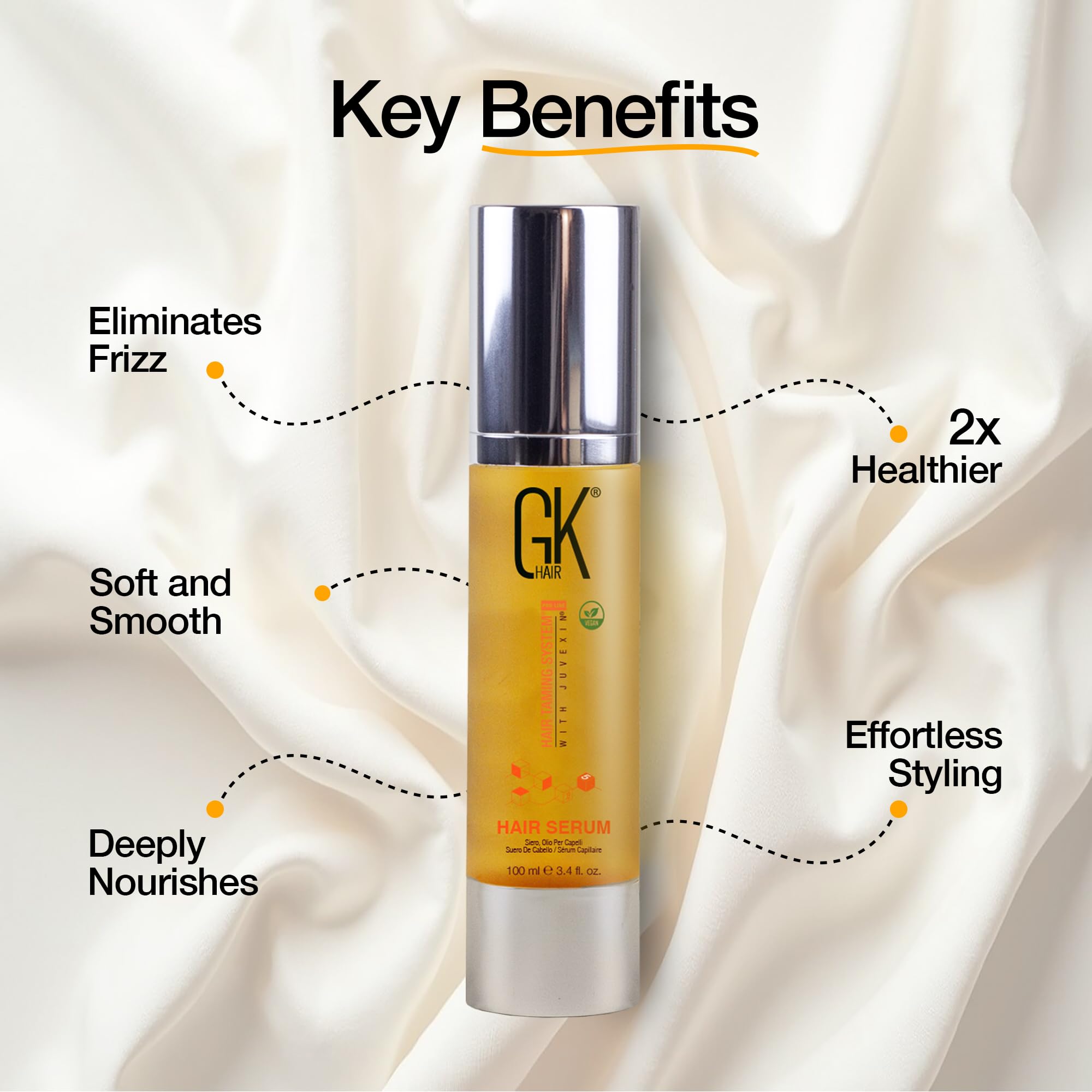 GK HAIR Aceite Argan Serum Noche: hidratación profunda para cabello suave al despertar.
