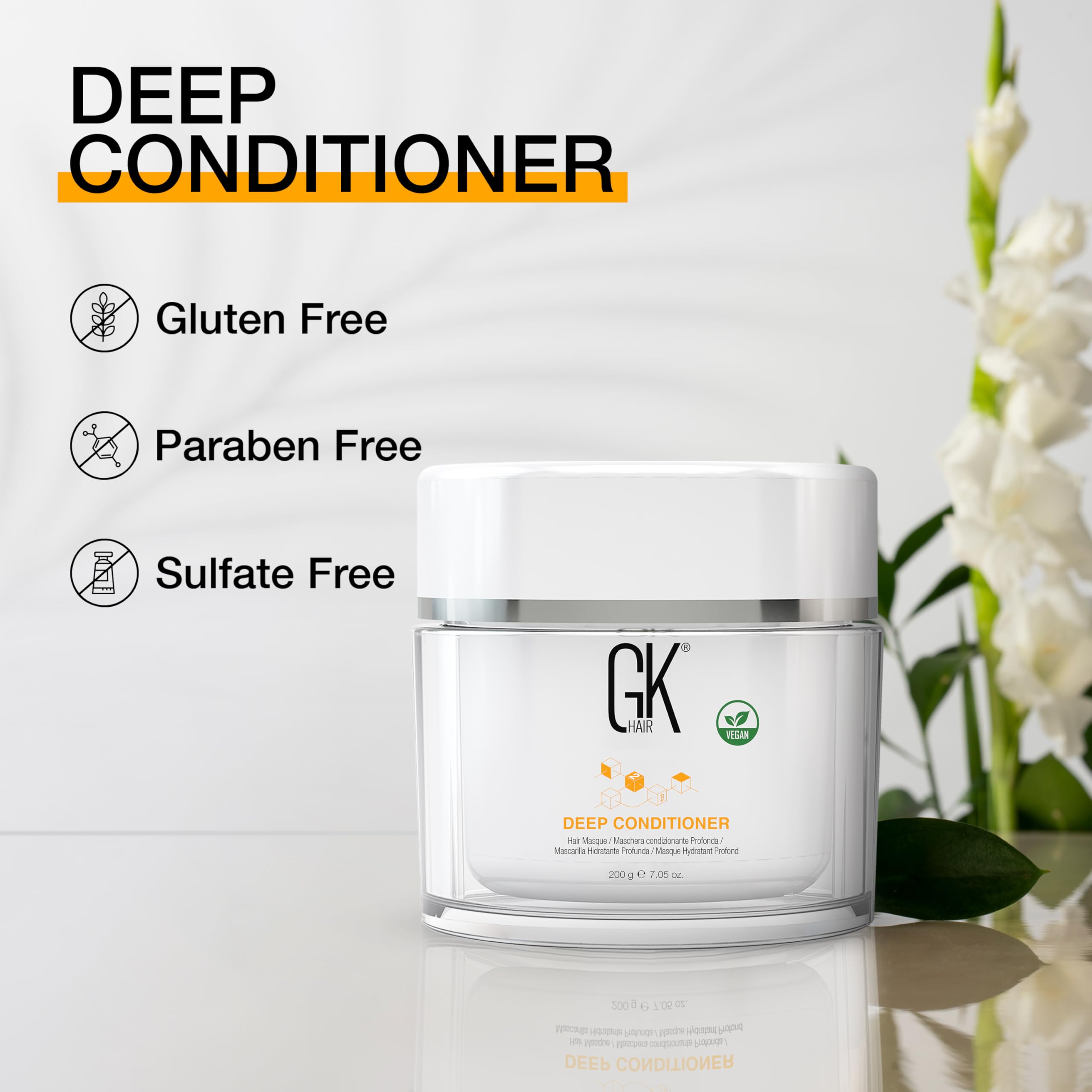 GK Hair brillo sedoso tras uso de la mascarilla