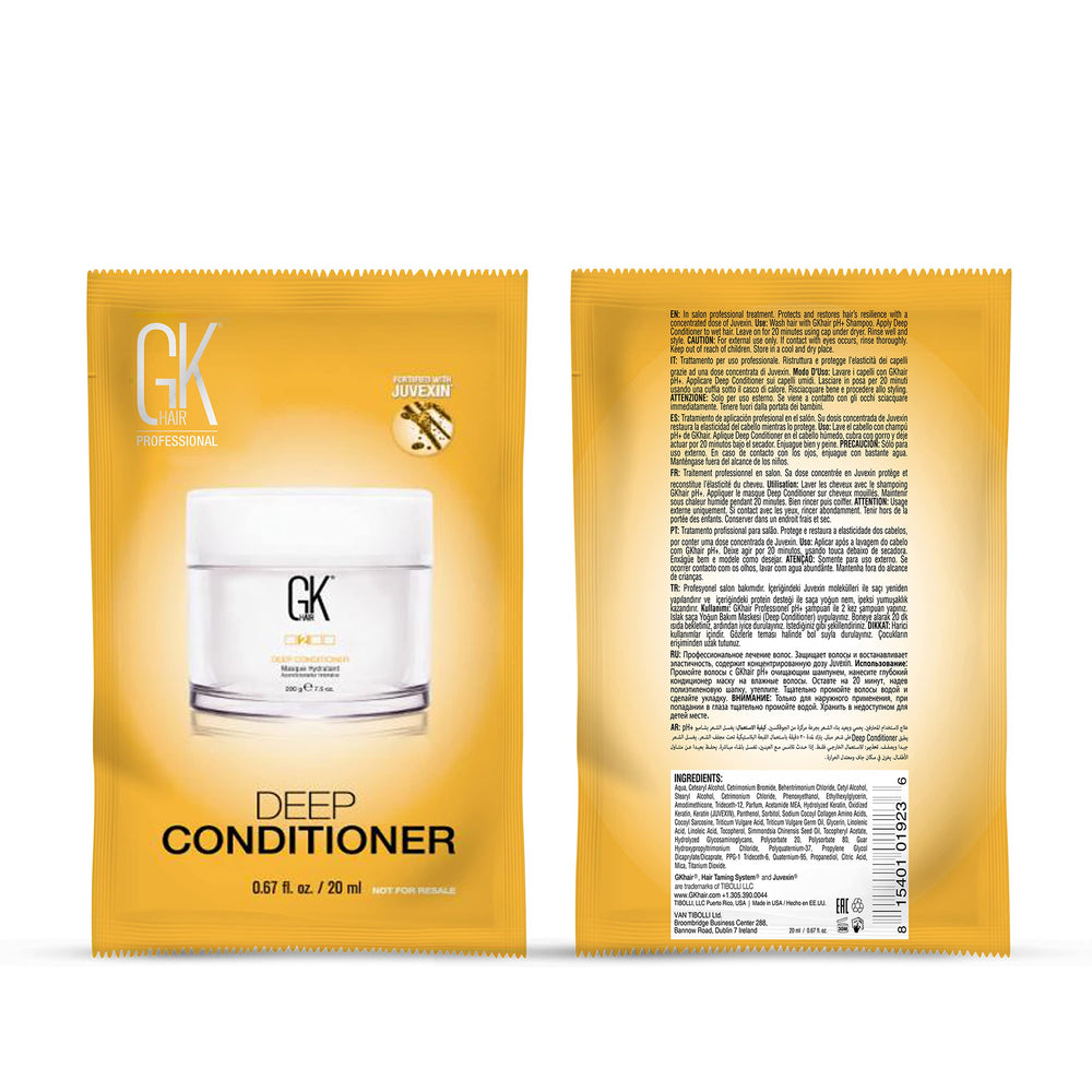 Keratina y aceite de jojoba en GK HAIR para hidratar y fortalecer.