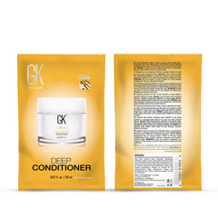 Keratina y aceite de jojoba en GK HAIR para hidratar y fortalecer.