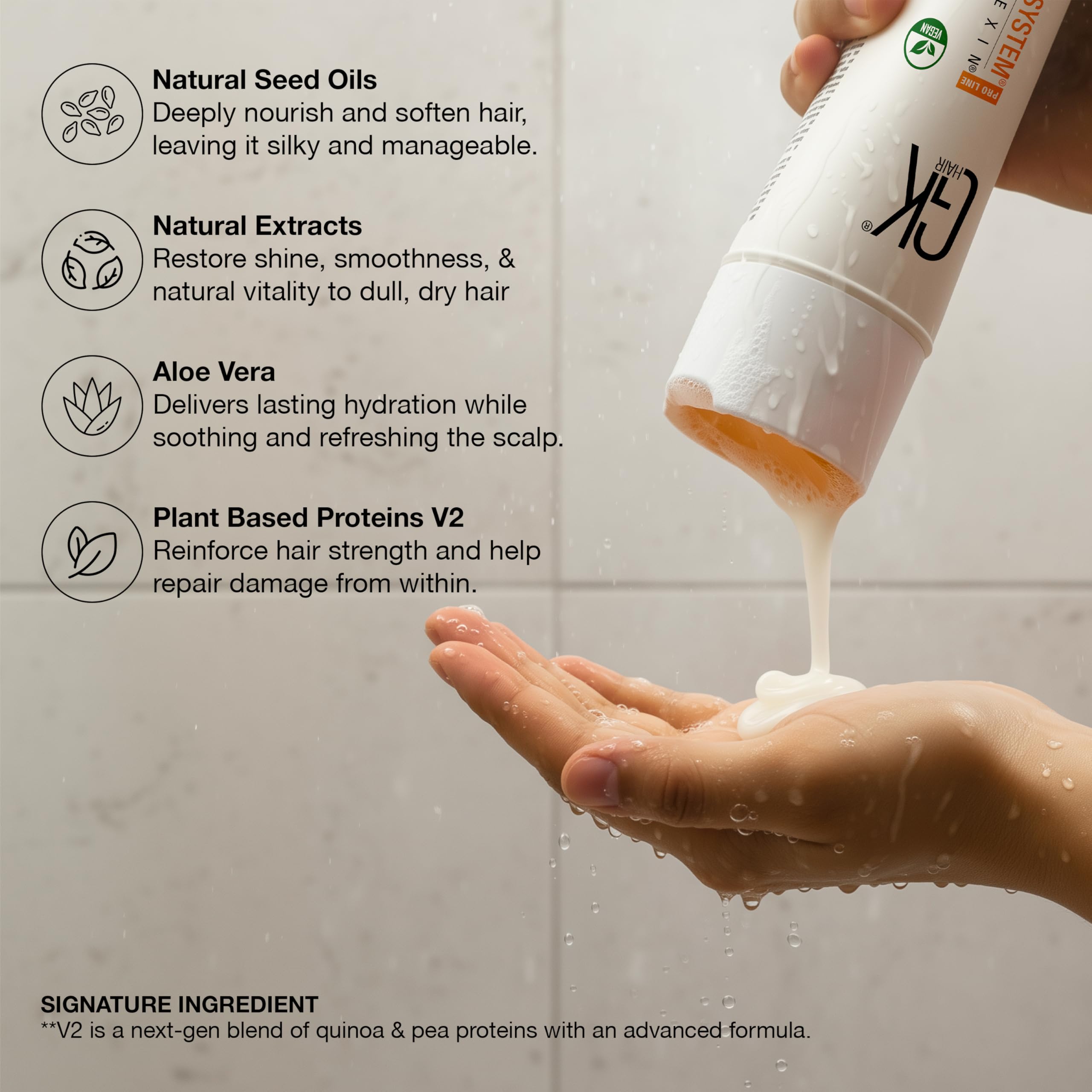 GK HAIR acondicionador nutritivo para cabello teñido suaviza y desenreda.