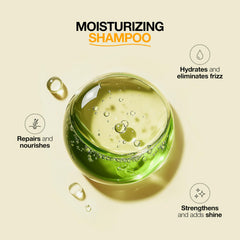 GK HAIR, control del encrespamiento, primer plano muestra cabello más manejable.