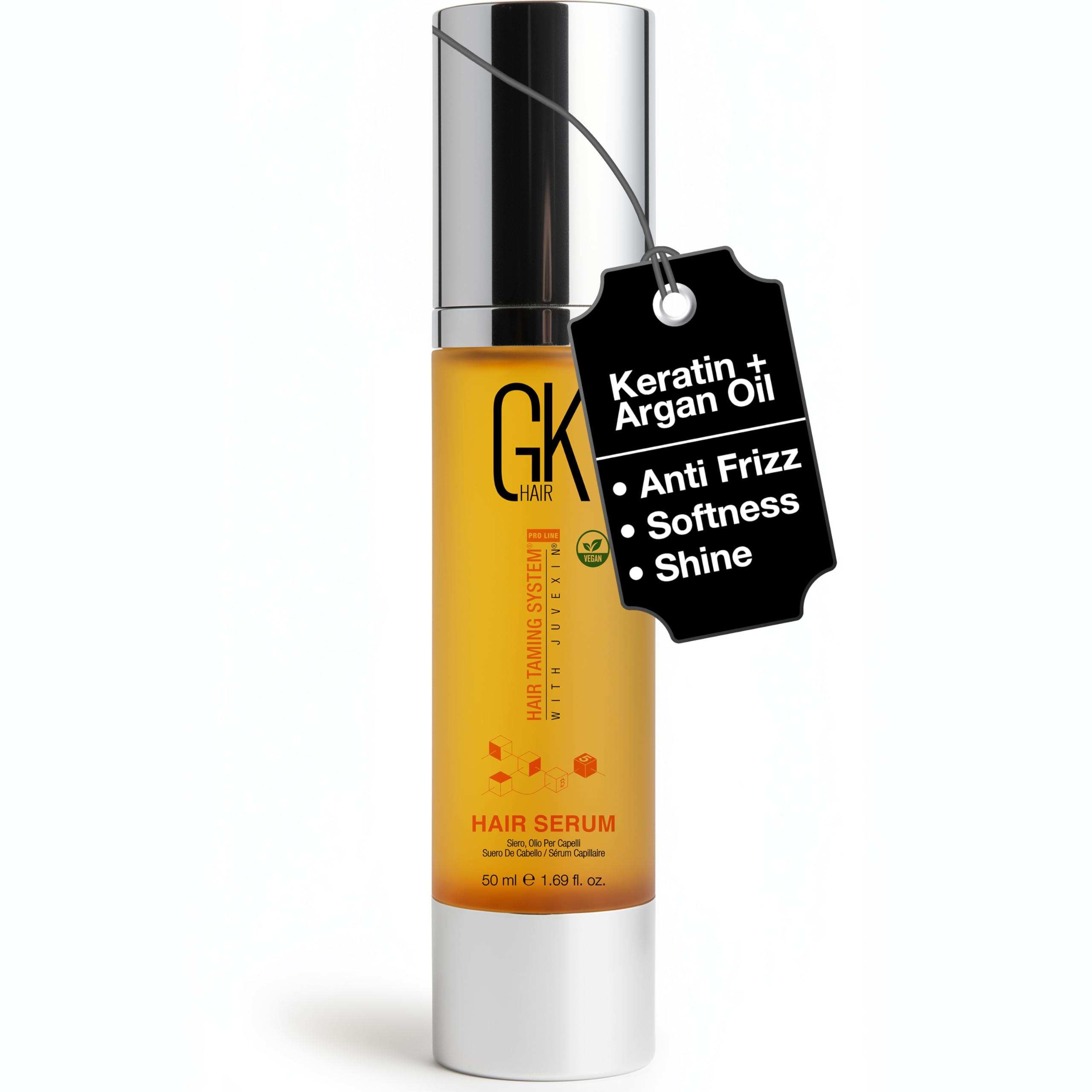 GK HAIR Oil aceite argán, aplicación suave para controlar el frizz en cabello