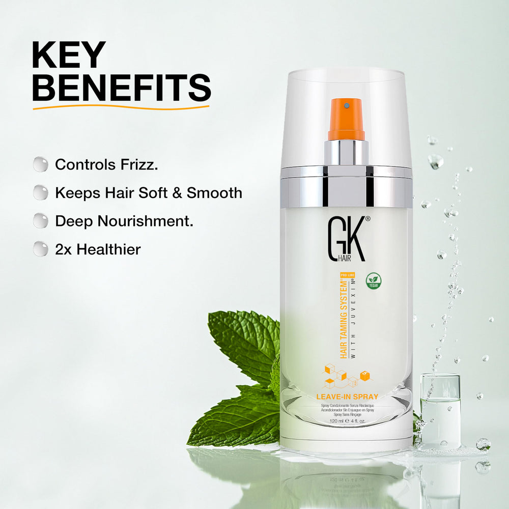 GK HAIR Acondicionador sin aclarado en spray: aceites naturales que nutren sin engrasar.