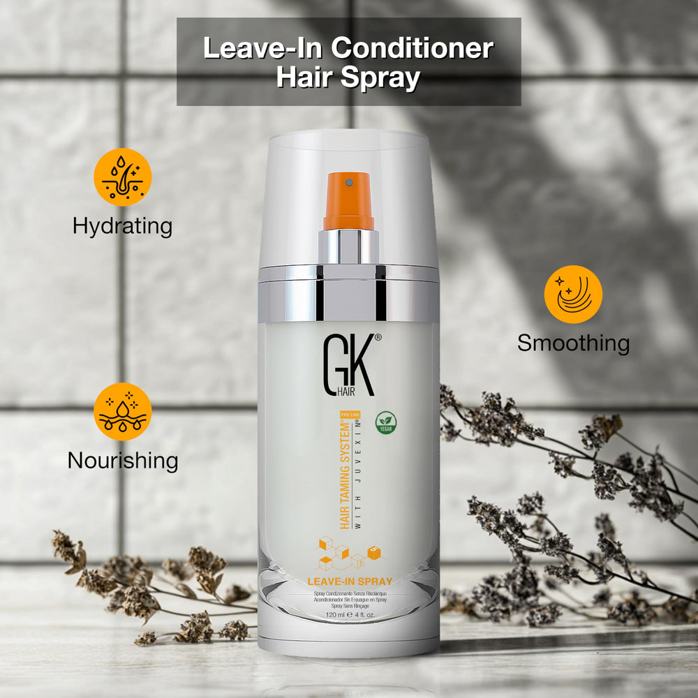 GK HAIR Acondicionador sin aclarado en spray: protección contra calor para herramientas térmicas.