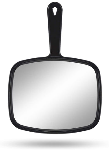 Espejo de mano PROTECLE de Gladmart, barbero negro, gran superficie para peinar y revisar.