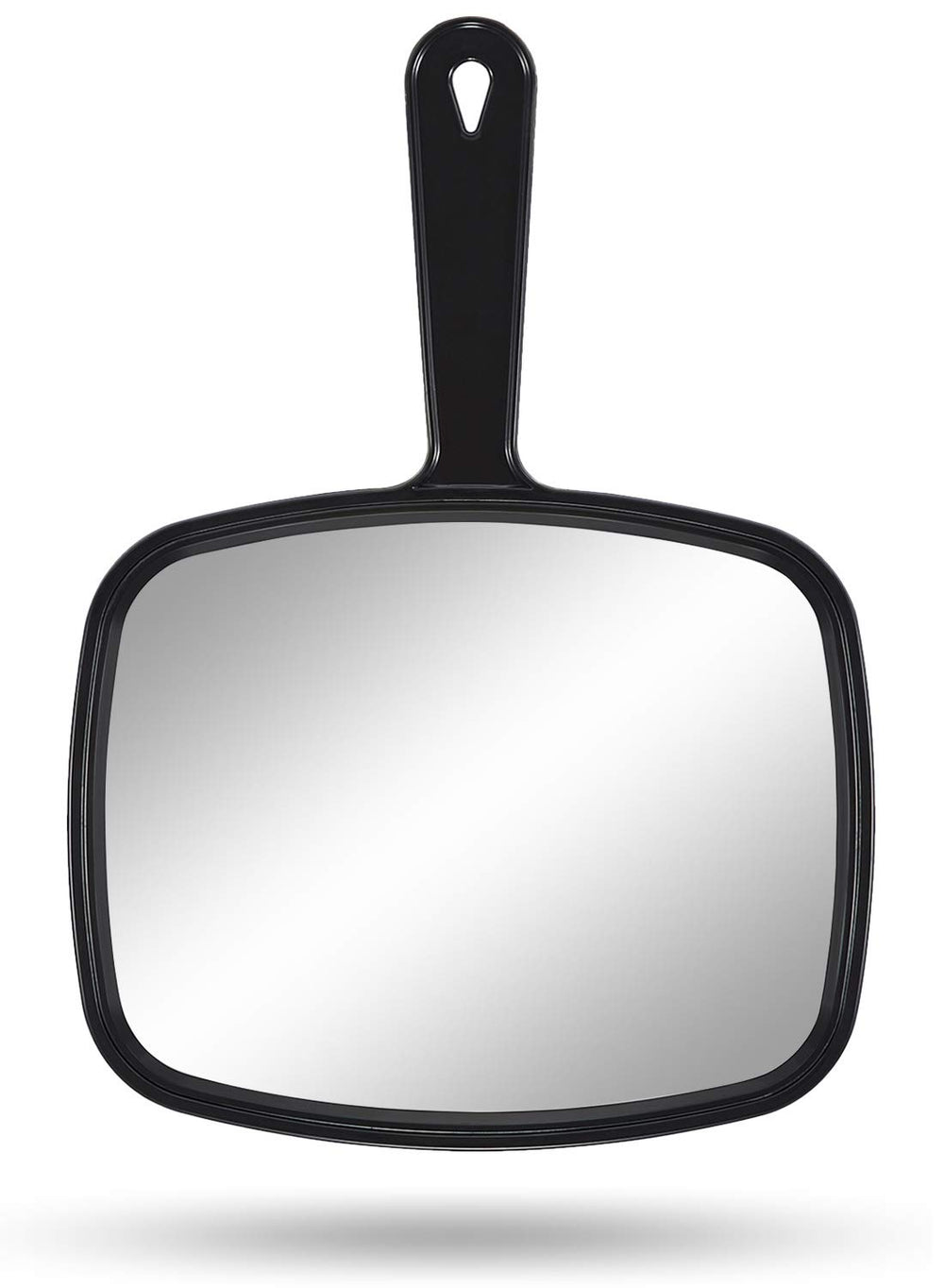 Espejo de mano PROTECLE de Gladmart, barbero negro, gran superficie para peinar y revisar.